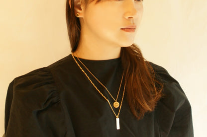 【新商品】フィガロゴールドネックレス（文字: full of luck 溢れんばかりの幸運)