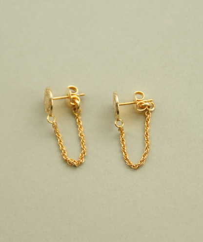 【受注制作】チェーン＆サークルピアス（Gold）