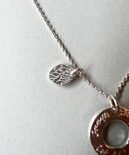 Circle "Just want to be sincere & small leaf" (Silver)