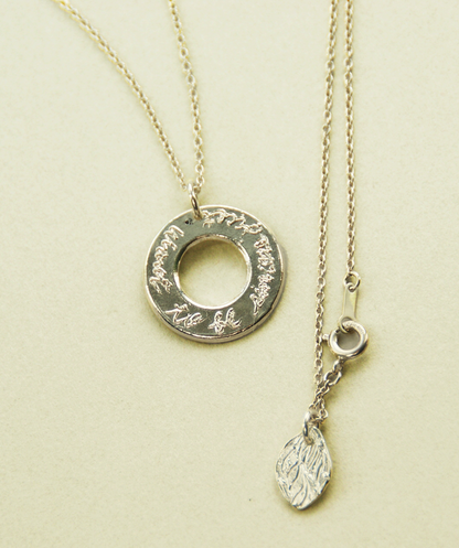 Circle "Just want to be sincere & small leaf" (Silver)